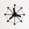 Matte Black Ceiling Fans With Remote Control 8 lights;  DC Motor;  3 ABS Blades;  Multi-Speed;  Reversible Airflow;  Timing and Anti-theft function;