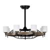 Matte Black Ceiling Fans With Remote Control 8 lights;  DC Motor;  3 ABS Blades;  Multi-Speed;  Reversible Airflow;  Timing and Anti-theft function;