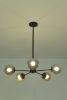 Modern American style chandelier-black-glass lampshade -5 bulbs