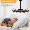 Matte Black Ceiling Fans With Remote Control 8 lights;  DC Motor;  3 ABS Blades;  Multi-Speed;  Reversible Airflow;  Timing and Anti-theft function;