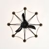 Matte Black Ceiling Fans With Remote Control 8 lights;  DC Motor;  3 ABS Blades;  Multi-Speed;  Reversible Airflow;  Timing and Anti-theft function;