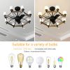 Matte Black Ceiling Fans With Remote Control 8 lights;  DC Motor;  3 ABS Blades;  Multi-Speed;  Reversible Airflow;  Timing and Anti-theft function;