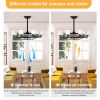 Matte Black Ceiling Fans With Remote Control 8 lights;  DC Motor;  3 ABS Blades;  Multi-Speed;  Reversible Airflow;  Timing and Anti-theft function;