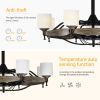 Matte Black Ceiling Fans With Remote Control 8 lights;  DC Motor;  3 ABS Blades;  Multi-Speed;  Reversible Airflow;  Timing and Anti-theft function;