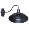 10" Wall mounted light features classic black dome lampshade and vintage gooseneck hanging rod for bringing industrial style for home and commercial