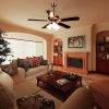 48Inch 5 Blades Ceiling Fan Light Red Antique Copper Remote Control Without Bulb