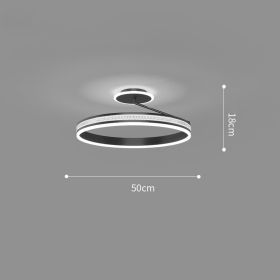 Modern And Minimalist Bedroom Ceiling Lights (Option: Black-Tricolor dimming-50cm)