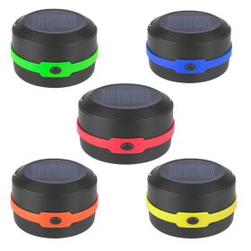 Solar Camping Light Outdoor Portable USB Charging Folding LED Camping Light Shrink Hanging Plastic (Color: green)